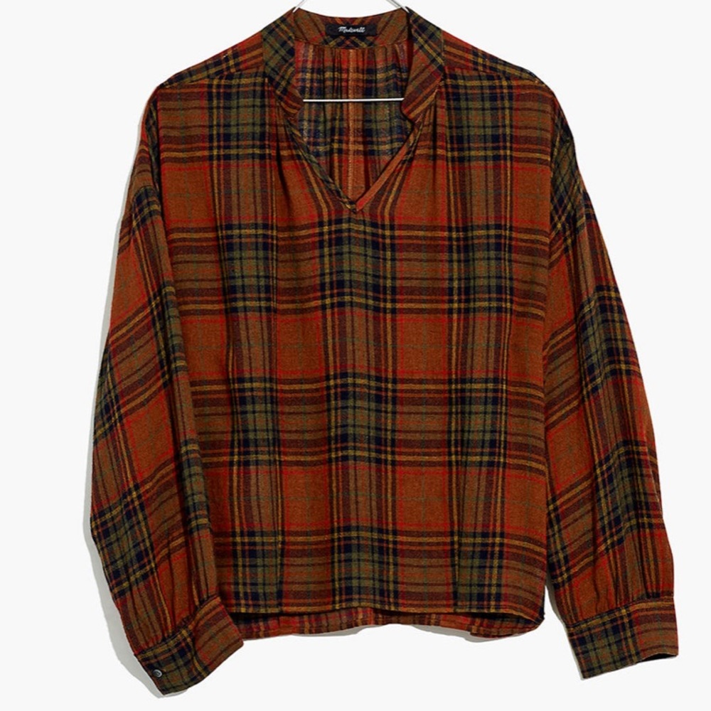 NWT Madewell Highroad Popover in Brentford Plaid